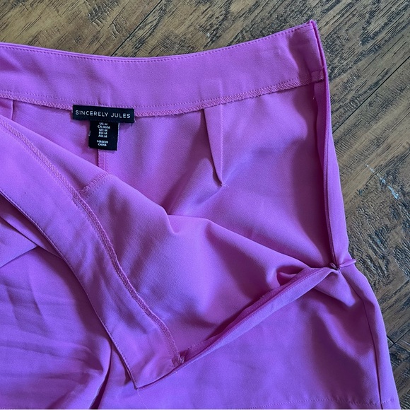 Wmns skort pink wrap short dressy style zip up closure sz med - Picture 5 of 8